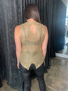 Gold Foil Sleeveless Top - Metallic Gold