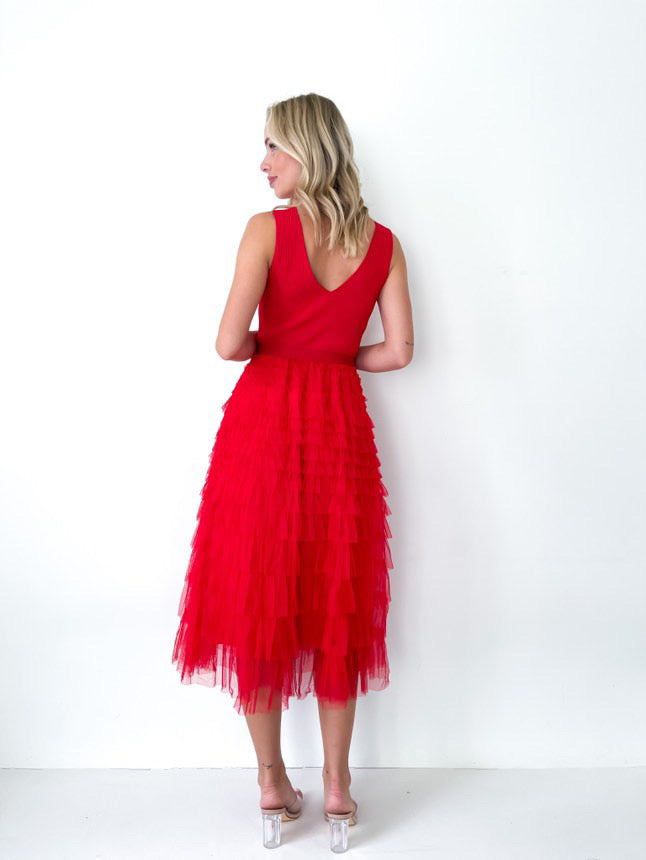 Tulle Skirt - Red