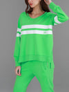 Theresa Two Stripe Sweater - Apple Green