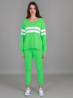 Theresa Two Stripe Sweater - Apple Green