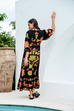 Spritz Maxi Dress - Black/Orange