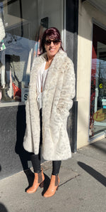 Dion Long Coat - Snow Leopard