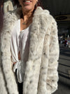 Dion Long Coat - Snow Leopard