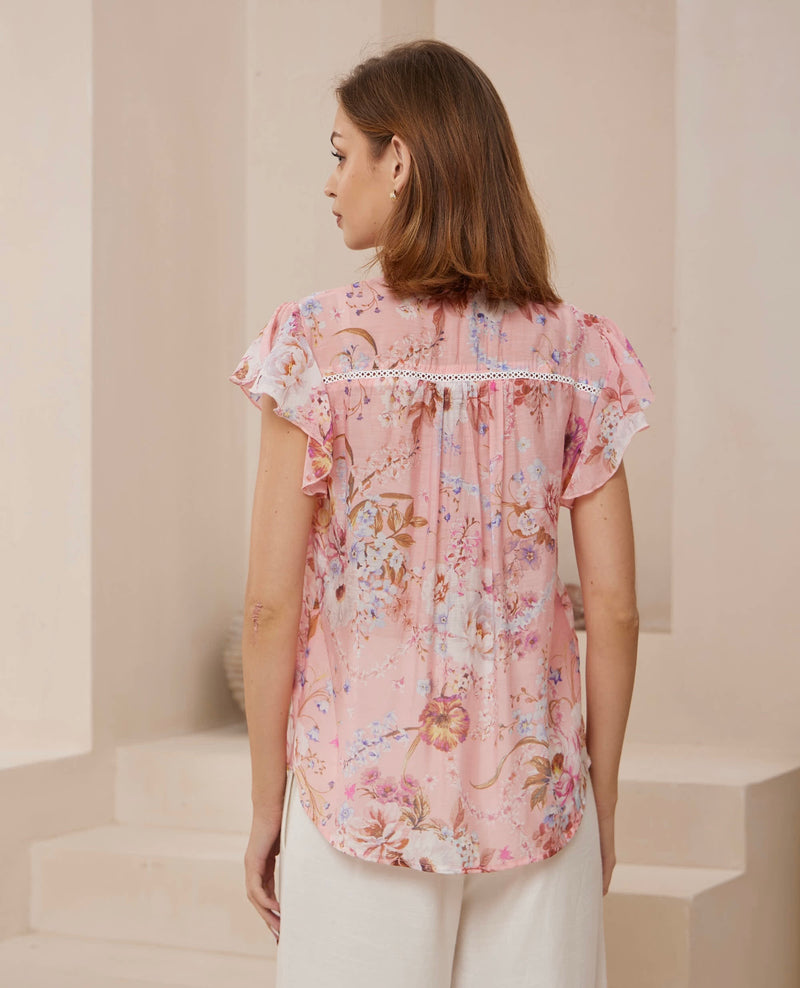 Abbey Top - Pink Floral