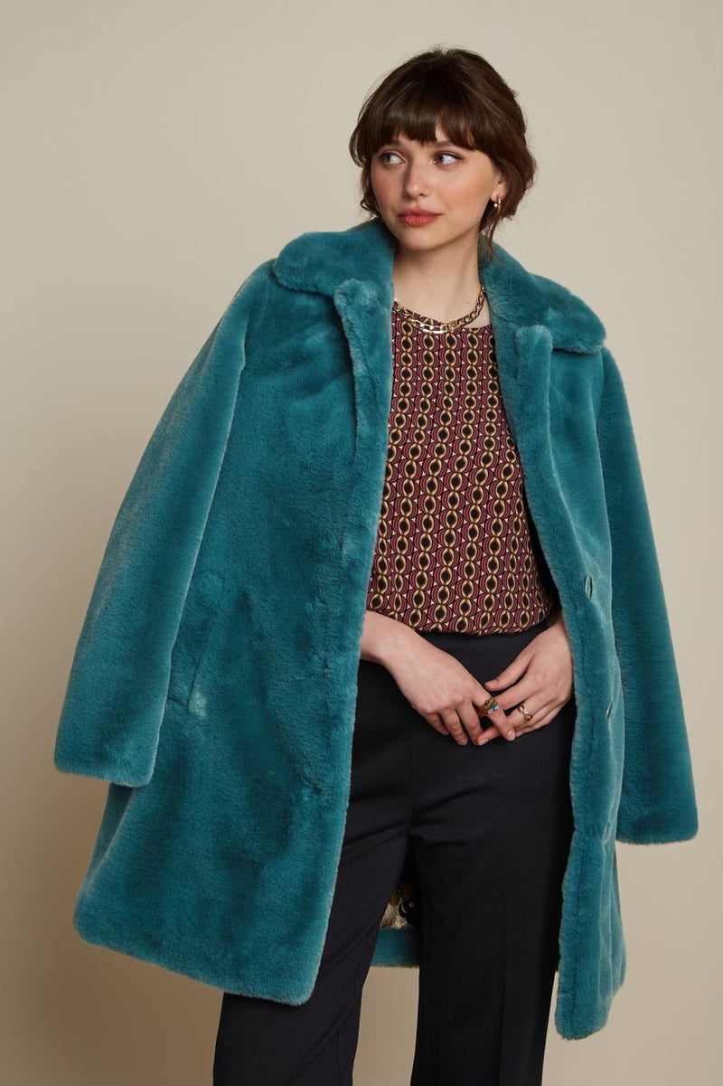 Anais Coat Long Philly - Sea Blue